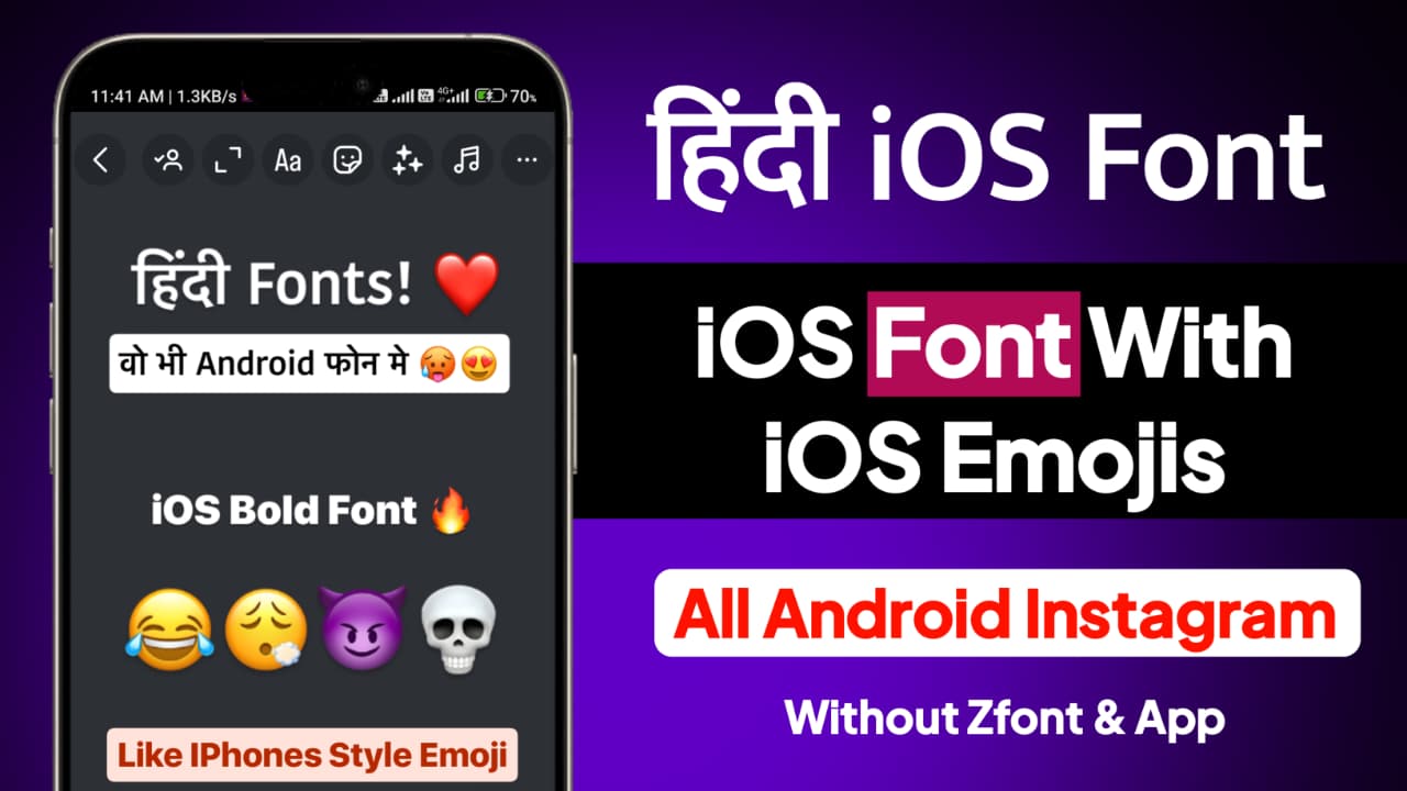 iOS Hindi Font on Android Instagram (2026) - iOS Emojis With New iOS Fonts Without ZFont